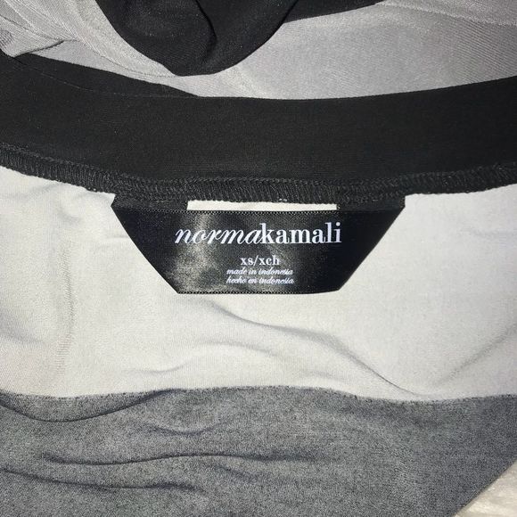 Norma Kamali Black/Gray Striped Dress Size XS - Picture 3 of 4